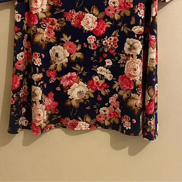 Women’s Southern Charm Boho Overall Rose Pattern V-Neck 3/4 Sleeves Size M - Picture 3 of 10